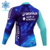 Wielershirt 2024 Decathlon Ag2r Winter Thermal Fleece - Blauw